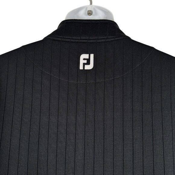 Footjoy Drop Needle Pullover Mens Large Black 1/2 Zip Golf Polyester TP-3055 - Picture 6 of 9